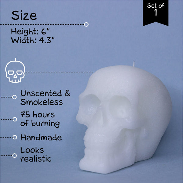 CANDWAX White Big Skull Candle
