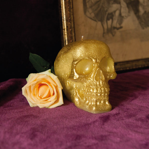 CANDWAX Gold Big Skull Candle