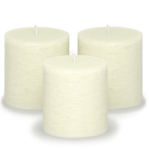 CANDWAX Ivory Pillar Candles 3" - Set of 3pcs
