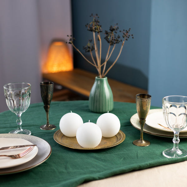 CANDWAX White Round Candles 3" - Set of 3 pcs