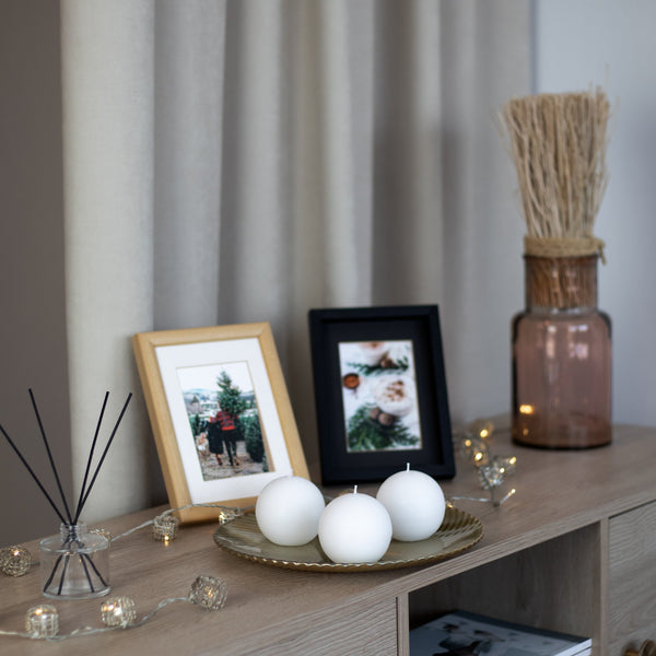 CANDWAX White Round Candles 3" - Set of 3 pcs