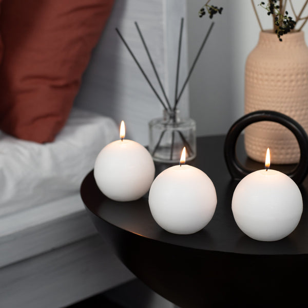 CANDWAX White Round Candles 3" - Set of 3 pcs