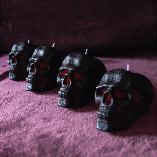 CANDWAX Black Small Skull Candles - 4 PCS