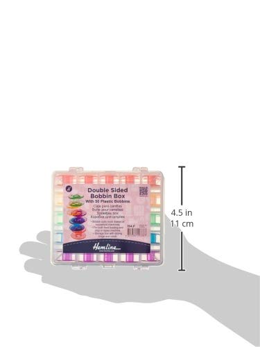 Tacony Box Dbl Sd w/50, Clear W/Assorted Bobbin Colors