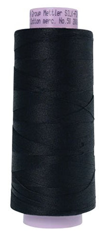 Mettler Silk-Finish Cotton Thread, 2000 yd/1829m, Black