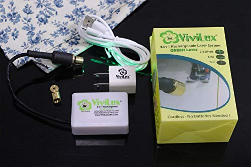 ViviLux 3-in-1 Green Laser System for Sewing, Quilting, and Crafts w Magnet. US Plug