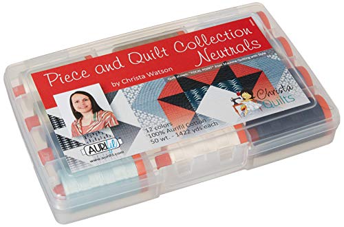 Christa Quilts Piece and Quilt Neutrals Aurifil Thread Kit 12 Large Spools 50 Weight CW50PQN12