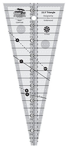 Creative Grids USA Creative Grids 22-1/2 Degree Triangle Ruler