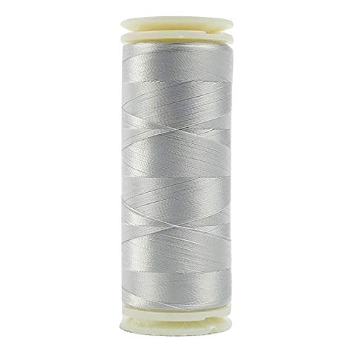 WonderFil, Specialty Threads, InvisaFil, 2-Ply Cottonized Soft Polyester, Silk-Like Thread for Fine Sewing, 100wt - Winet Sky Grey, 400m