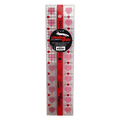 Creative Grids I Love My Quilt Friends Quilt Ruler 2-1/2in x 10in