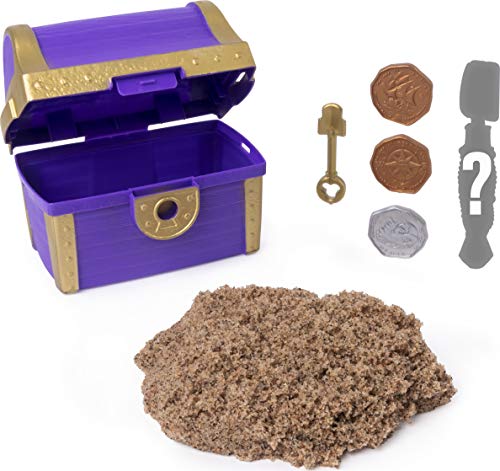 Kinetic Sand, Buried Treasure Playset with 6oz of All-Natural Kinetic Beach Sand and Hidden Tool (Style May Vary)