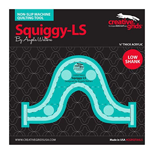 Creative Grids Non-Slip Low Shank Machine Quilting Ruler Template - Squiggy-LS - cgrQTA4LS