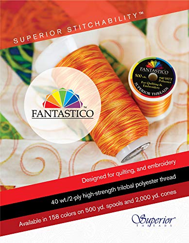 Superior Threads - Variegated Trilobal Polyester Thread for Quilting, Embroidery, and Decorative Stitching, Fantastico #5024 Opalescence, 2,000 Yds.