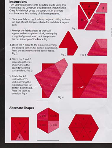 Creative Grids Scrap Crazy 6 Templates Quilt Ruler