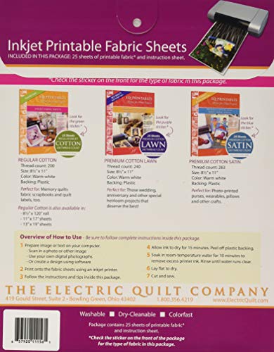 Electric Quilt Cotton Lawn Fabric Sheets