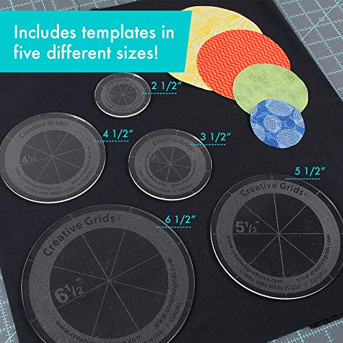 Creative Grids USA Creative Grids Quilt Ruler Circles (5 Discs with Grips) Quilt Ruler