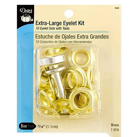 Extra Large Eyelets and Tool Gilt 7/16in