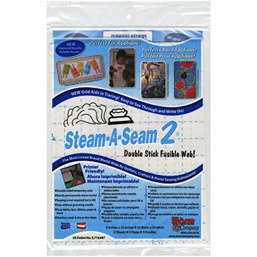 Steam-A-Seam 2 Double Stick Fusible Web-9""X12"" 5 Sheets (4-pack)