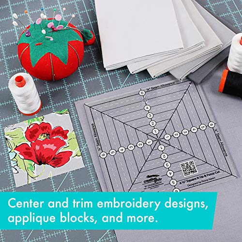 Creative Grids 6-1/2in Square It Up or Fussy Cut Square Quilt Ruler