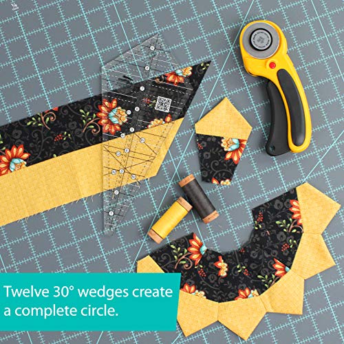 Creative Grids Starburst 30 Degree Triangle Quilt 9-1/2in Ruler