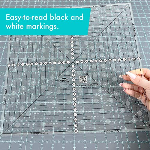 Creative Grids USA Creative Grids 14-1/2in Square It Up or Fussy Cut Square Quilt Ruler