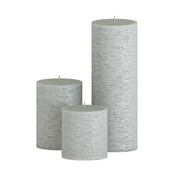 CANDWAX Silver Pillar Mix - 3 inch, 4 inch & 8 inch