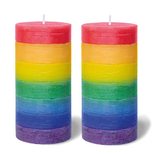 CANDWAX Rainbow Big Pillar Candles - 2 PCS