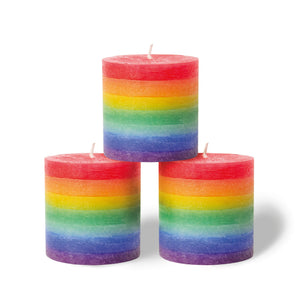 CANDWAX Rainbow Pillar Candles - 3 PCS