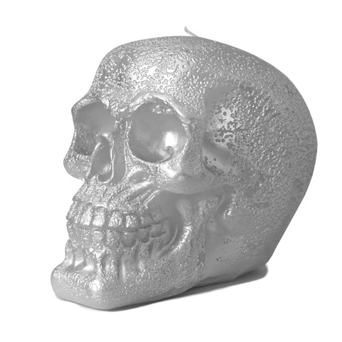 CANDWAX Silver Big Skull Candle