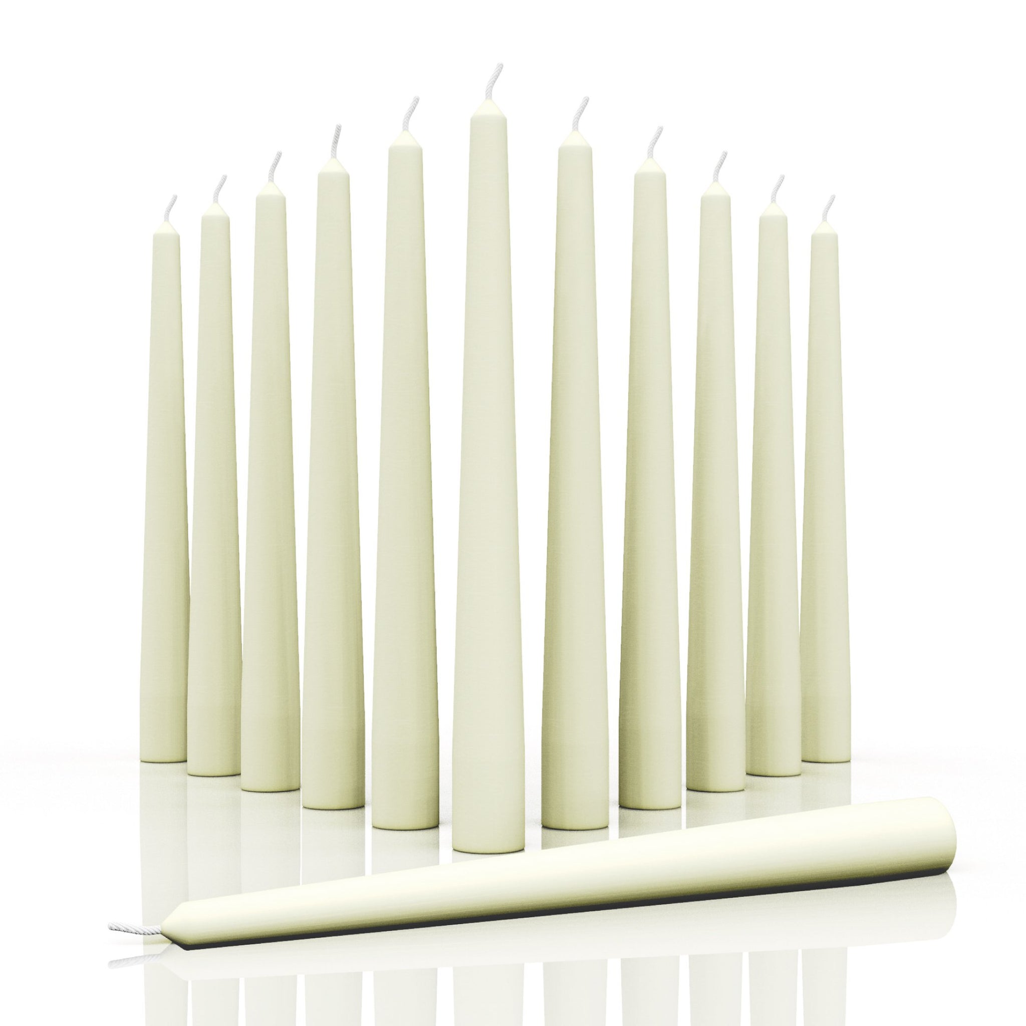 CANDWAX Ivory Taper Candles - BIG SET