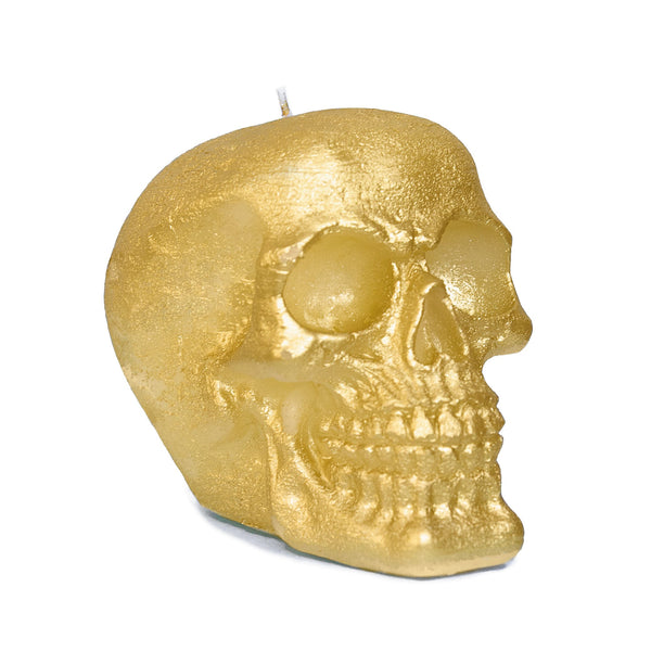 CANDWAX Gold Big Skull Candle