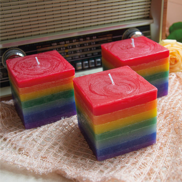 CANDWAX Rainbow Square Candles