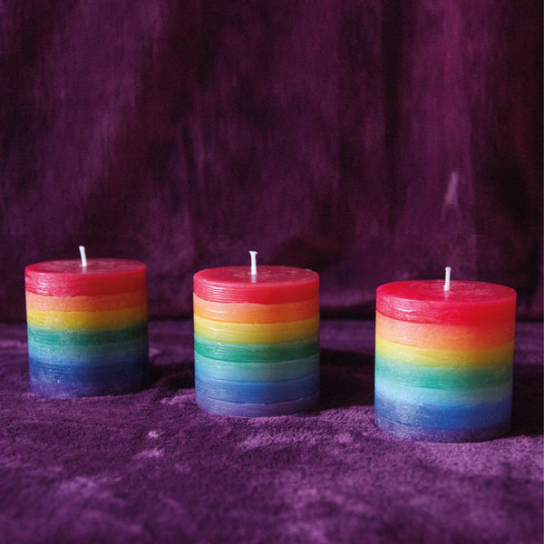 CANDWAX Rainbow Pillar Candles - 3 PCS