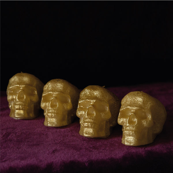 CANDWAX Gold Small Skull Candles - 4 PCS