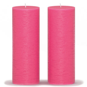 CANDWAX Pink Pillar Candles 8" - Set of 2pcs