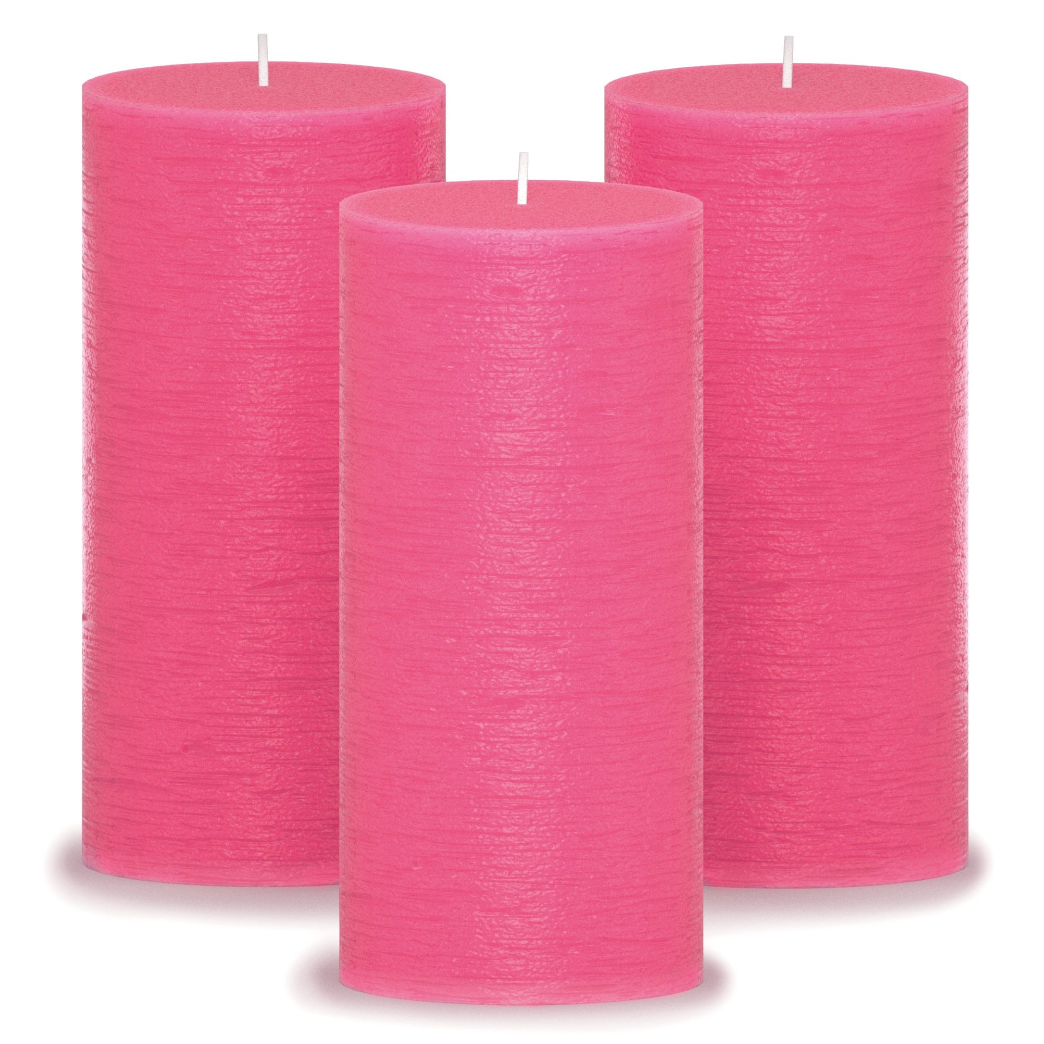 CANDWAX Pink Pillar Candles 6" - Set of 3pcs