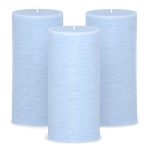 CANDWAX Baby Blue Pillar Candles 6" - Set of 3pcs