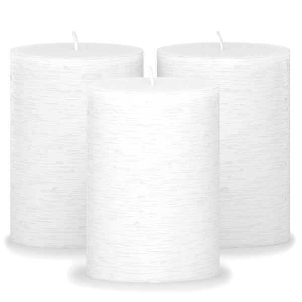 CANDWAX White Pillar Candles 4" - Set of 3pcs