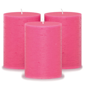 CANDWAX Pink Pillar Candles 3" - Set of 3pcs