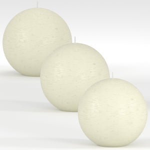 CANDWAX Ivory Round Candles 3" - Set of 3 pcs