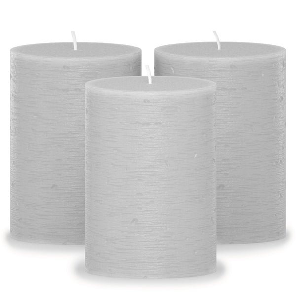 CANDWAX Light Gray Pillar Candles 3" - Set of 3pcs