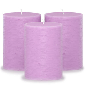 CANDWAX Lilac Pillar Candles 4" - Set of 3pcs