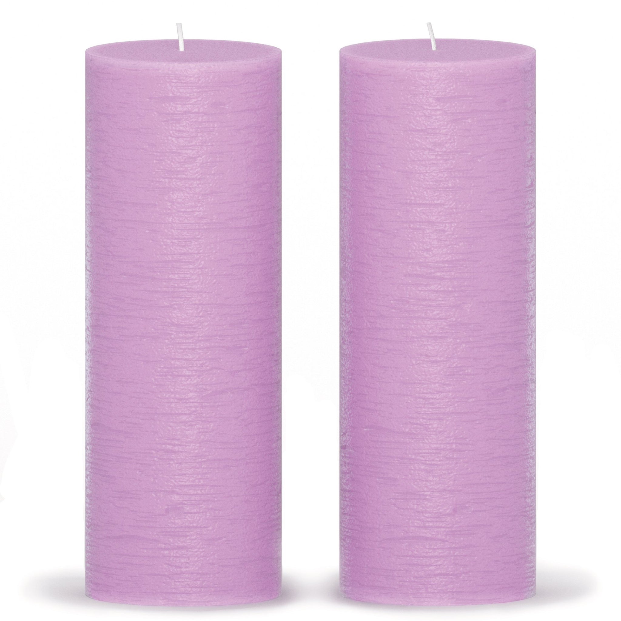 CANDWAX Lilac Pillar Candles 8" - Set of 2pcs
