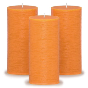 CANDWAX Orange Pillar Candles 6" - Set of 3pcs