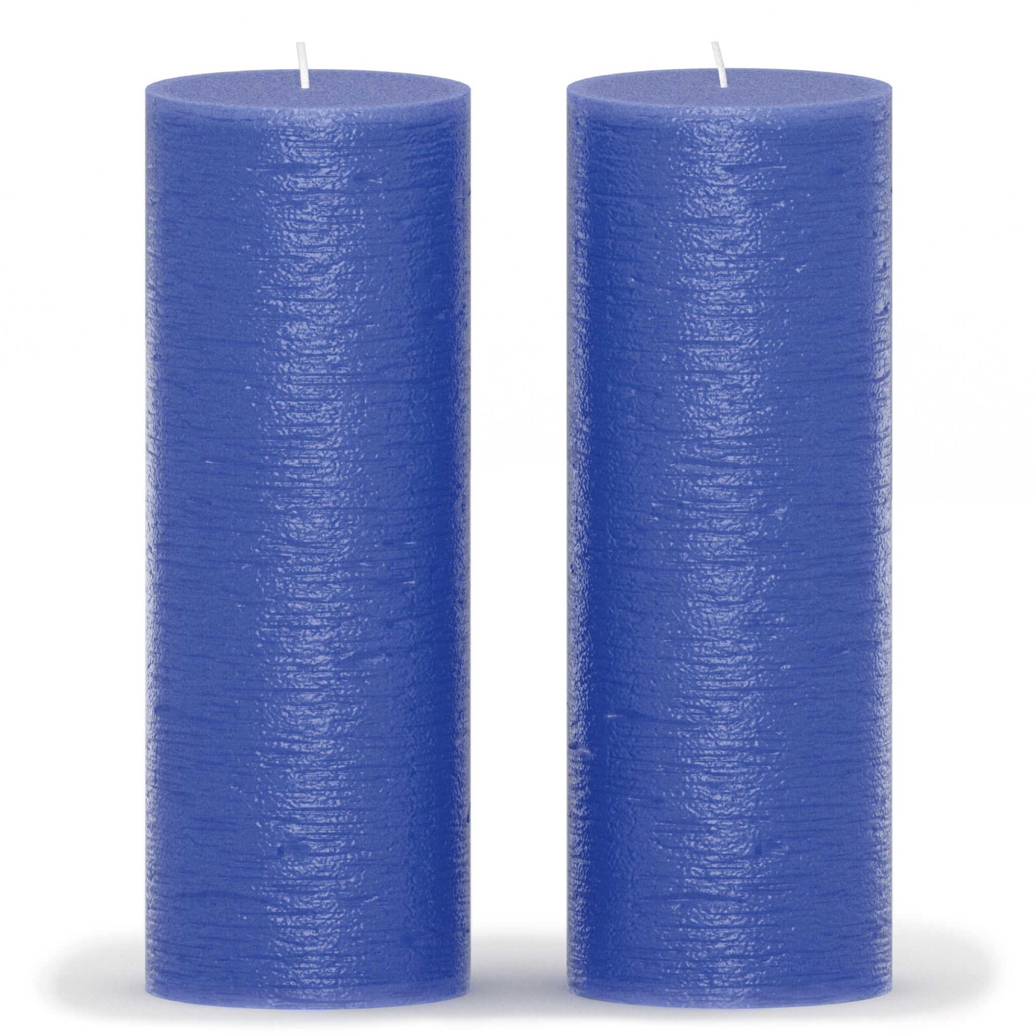 CANDWAX Blue Pillar Candles 8" - Set of 2pcs