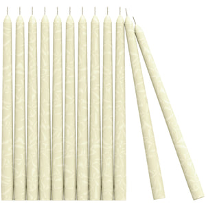CANDWAX Ivory Frost Taper Candles 10"