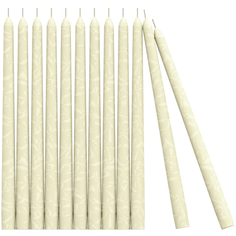 CANDWAX Ivory Frost Taper Candles 10"