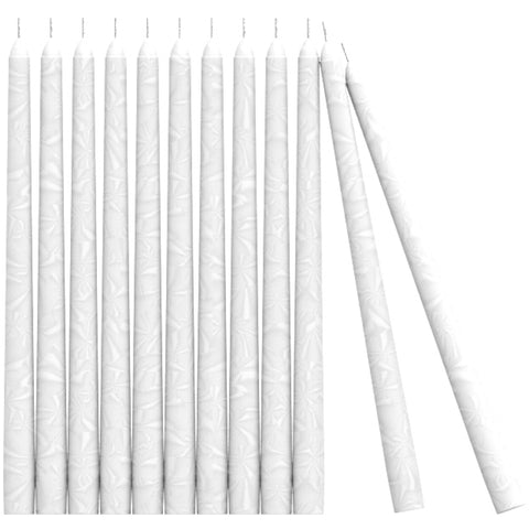 CANDWAX White Frost Taper Candles 10"