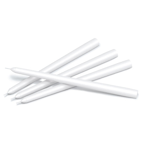CANDWAX White Matte Taper Candles 10"