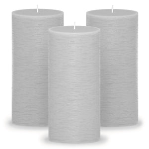 CANDWAX Light Gray Pillar Candles 6" - Set of 3pcs